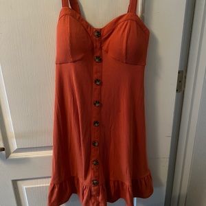 Orange button up dress